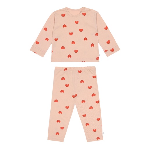 LÄSSIG - Pyjama long sleeve set - Heart peach rose 