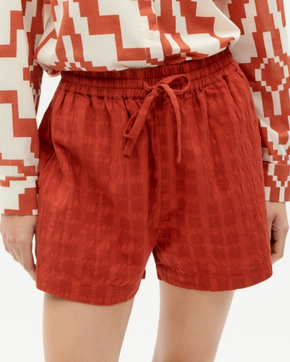 Thinking MU - Orangered - Cuadrito geranio shorts