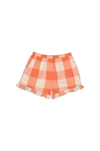 Hello Simone - Dina short geruit koraal