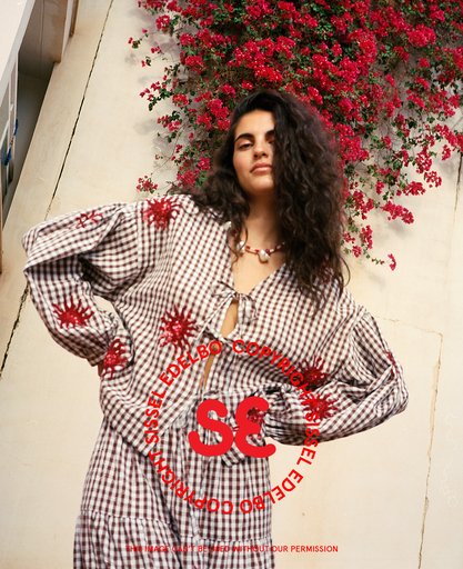 Sissel Edelbo - Nanette Top in Brown Checks