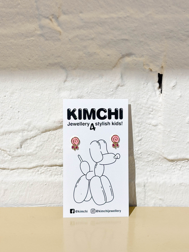 Kimchi - Oorbellen stekertje lolly met steentje
