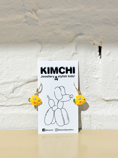 Kimchi - Oorringen hoops geel visje