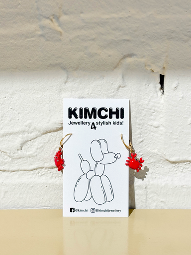 Kimchi - Oorringen hoops rood krabje