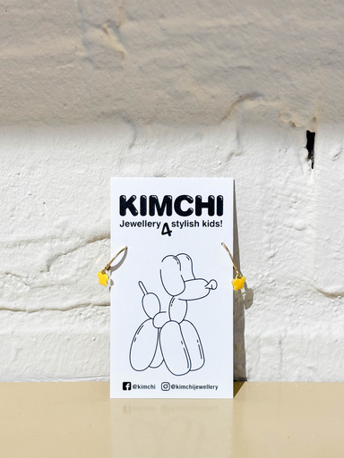 Kimchi - Oorringen hoops gele bloem  