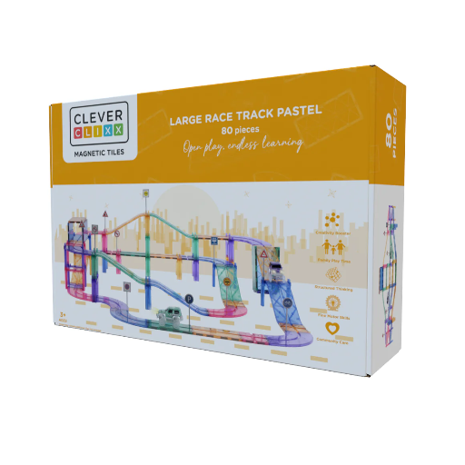 Cleverclixx - Large Race Track Pastel (80 Stuks)