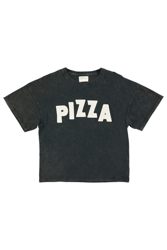 Sisters department - Faded black pizza T-shirt