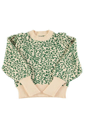 Sisters department - Knitted soft sweater Ecru/groen