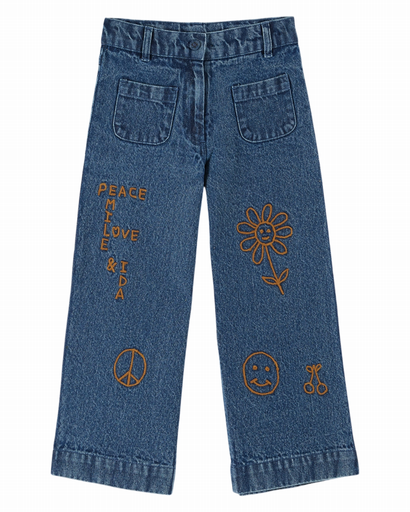 Emile & Ida – Jeansbroek met geborduurde motieven (AC089)