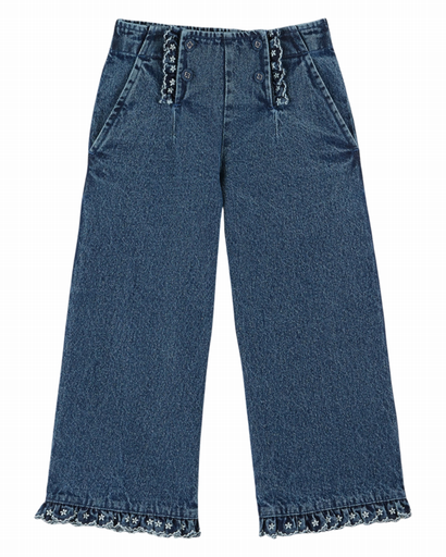 Emile & Ida – Jeansbroek met geborduurde details (AC090)