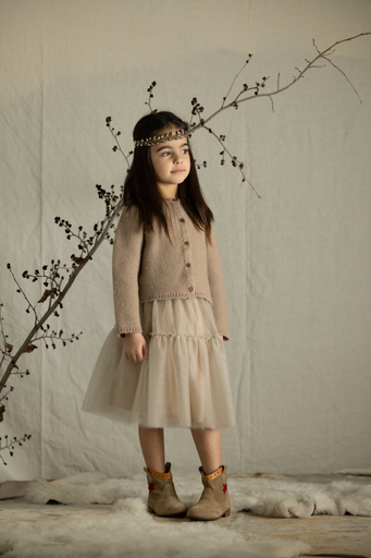 Babe & Tess – Midi party skirt in honingkleurige tule 