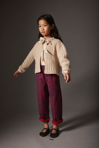 Cozmo – Twill broek met rode luipaardprint PAOLAK319w5 