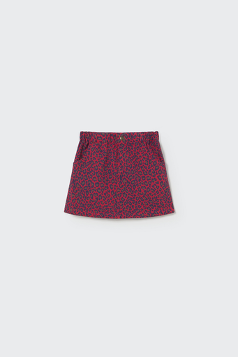 Cozmo – Twill rok met rode luipaardprint LILLEK319w5 