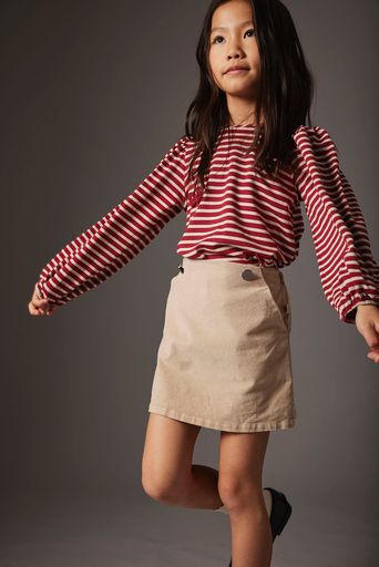 Cozmo – Comfortabele ribfluwelen rok PARISK250w5 in stone 