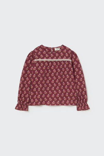 Cozmo – Bloom blouse GINEBRAK160w5 in bordeaux met bloemenprint 
