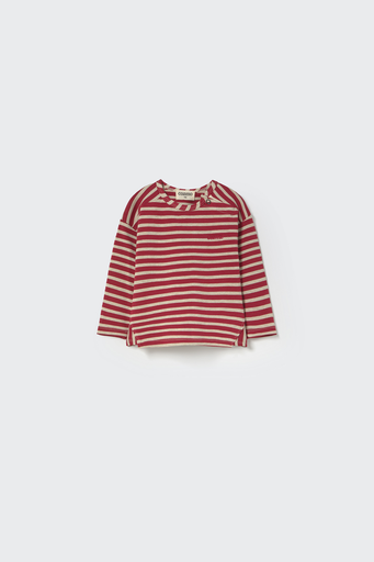 Cozmo – Baby T-shirt JOEL315w5 in bordeaux gestreepte fleece 