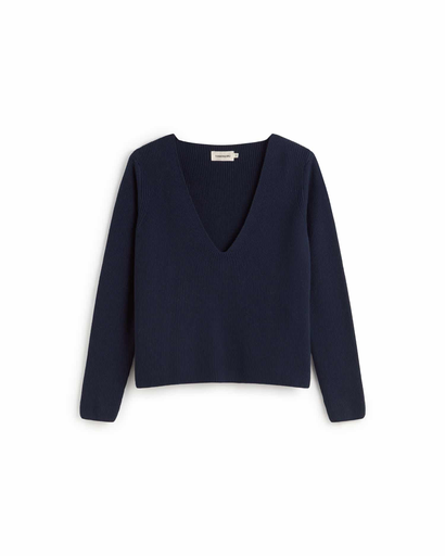 Thinking MU – Aloma Gebreide Trui in Navy 