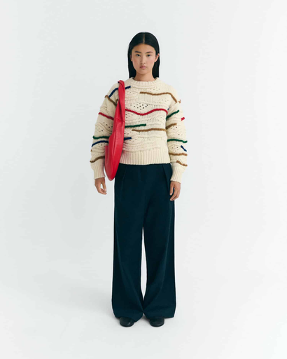 Thinking MU – Candela Gebreide Trui in Multicolor Macramé 