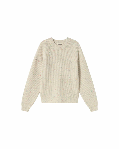 Thinking MU - Ecru carmen knitted sweater