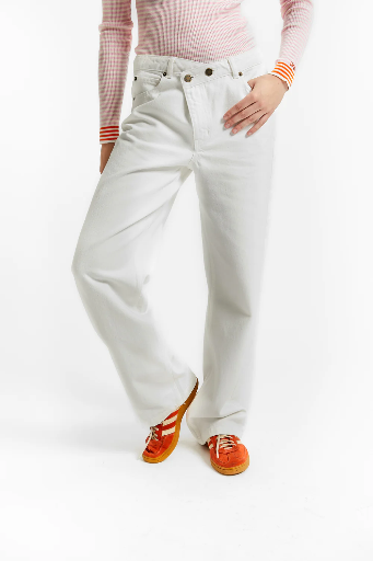 Indee - Valdez mom fit denim trousers white