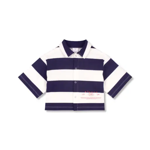 Wynken - exclusive crop shirt - navy deck stripe horizontal