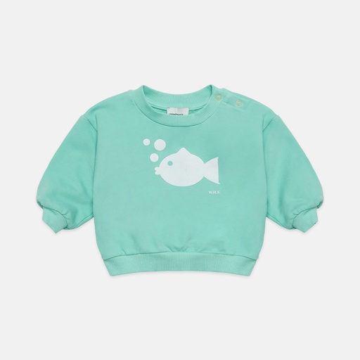 Weekend House Kids - Fish baby sweatshirt - Mint