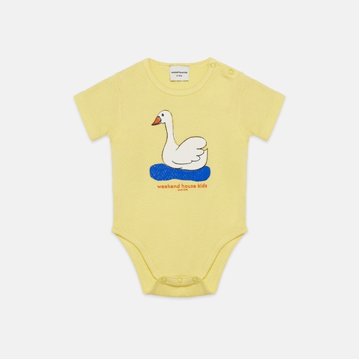 Weekend House Kids - Swan baby body - Soft yellow