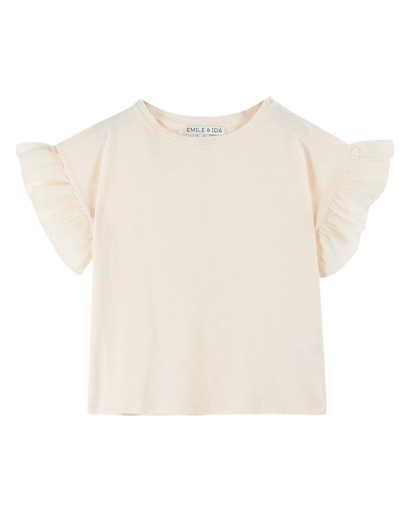 Emile & Ida - Tee shirt jersey flamme - Creme (ad006)