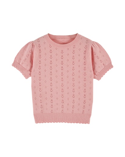 Emile & Ida - Pullover ajoure mc - Macaron (ad144)