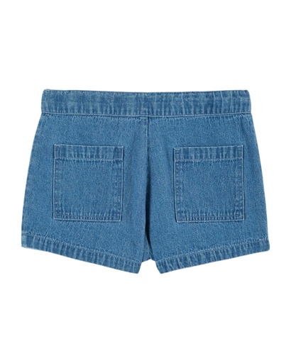 Emile & Ida - Short poche fleurs denim - Denim light (ad065)