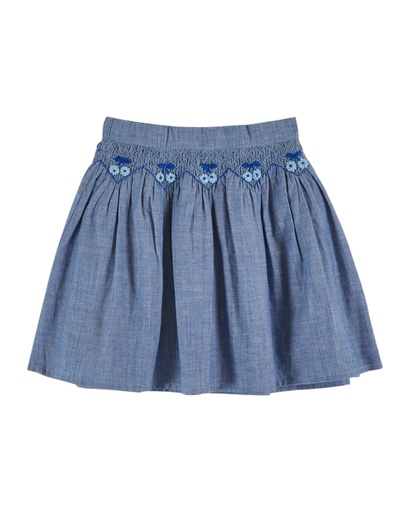 Emile & Ida - Jupe brodee chambray - Chambray (ad058)