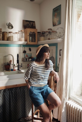 Emile & Ida - Sweat mariniere mc - Marin rouge (ida-dori)